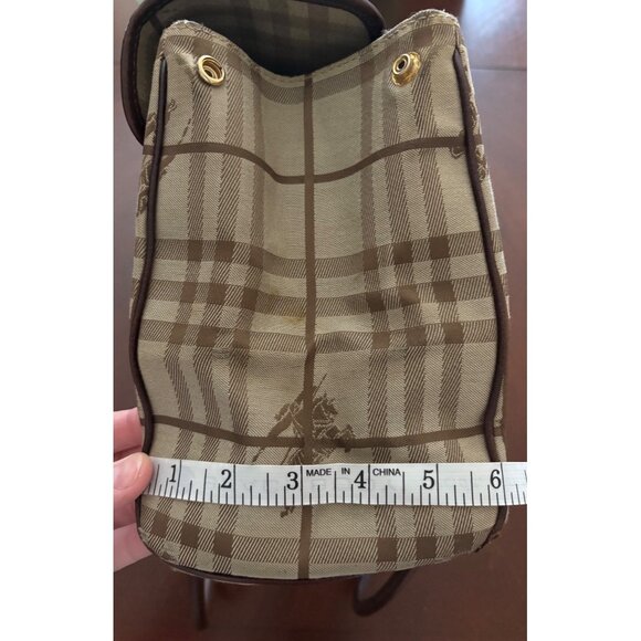Vintage Burberry Haymarket Nova Check Bridle Bit Top Handle Satchel Bag - Picture 16 of 16